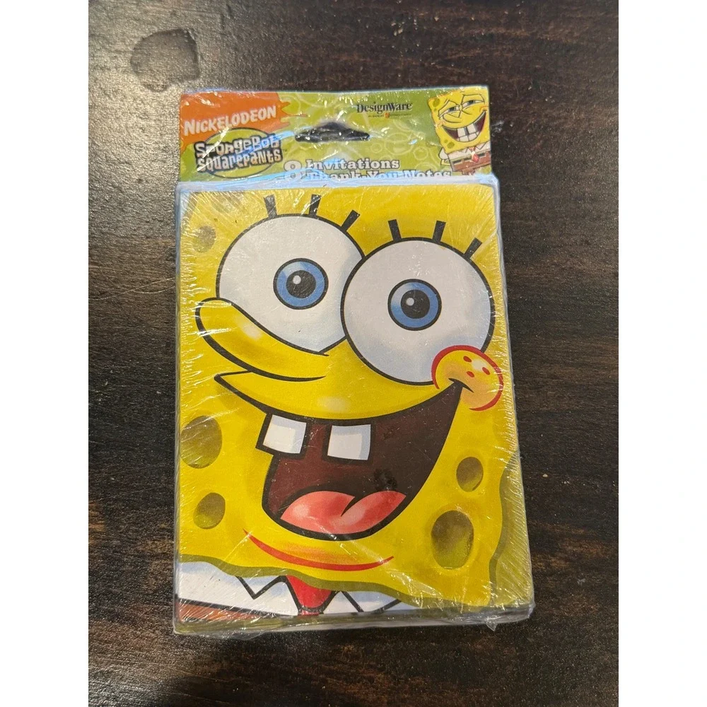 SpongeBob SquarePants Invitations 8 ct 2007 Vintage Birthday Cards Nickelodeon